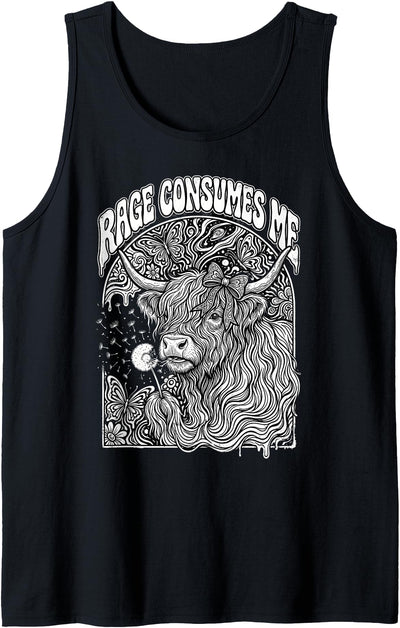 Me Highland Cow Flower Cute Tank Top