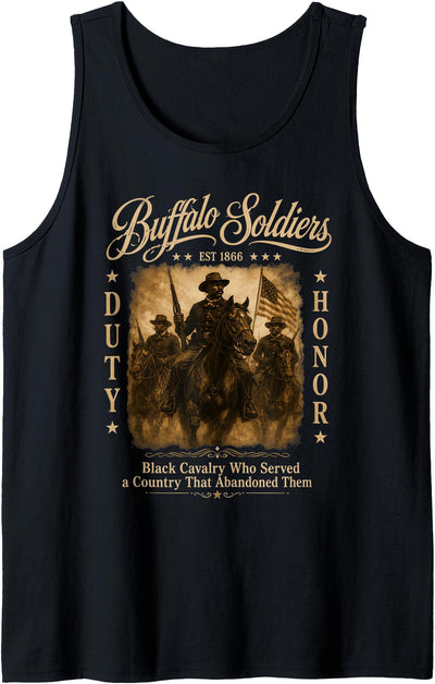 American Black Buffalo African History Military Usa Buffalo Tank Top