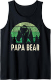 Papa Bear Tops Green Retro Mens gift Tank Tops Papa Bear Tank Top Green Retro Mens gift Tank Top - Black