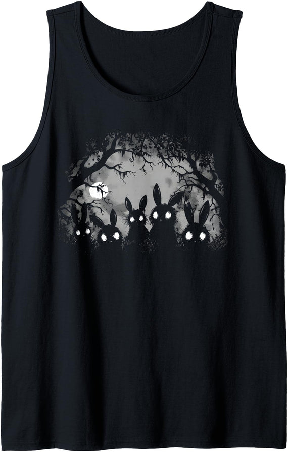 Creepy Cute Bunny Rabbits Alt Goth Grunge Horror Aesthetic Tank Top in As Pictured