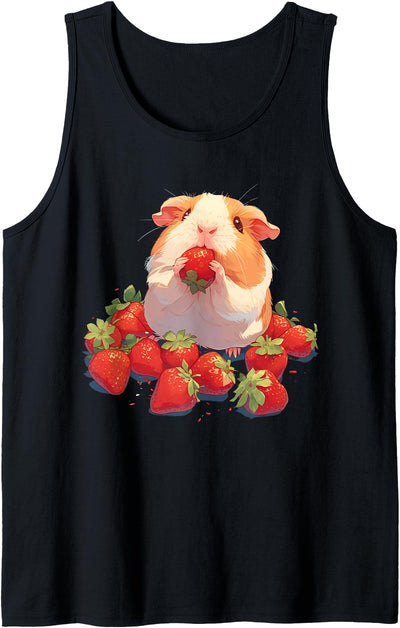 Strawberry Guinea Pig Drawing Strawberries Cute Tank Top