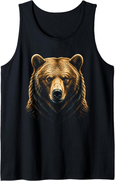 Realistic Bear Portrait Bear Wildlife Tank Top