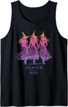 Escaped Since 1692 Halloween Escaped Since 1692 Funny Witch Halloween Design Tank Top - Black