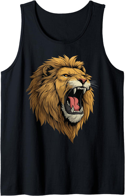 Lion Roaring Africa Graphic Tank Top