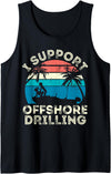 I support Offshore Drilling Boating boat Funny Motorboats Tank Top - Black