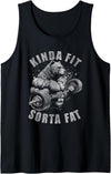 Funny Bear Kinda Fit Sorta Fat Gym Weightlifting Kinda Fit Sorta Fat Funny Gym Bear Weightlifting Workout Tank Top - Black