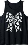 Chic Bow Prints Cow Print Stylish Bow Tie Tank Top - As Pictured