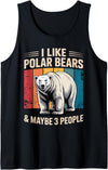 Polar Bear Gift Polar Bear Accessories & Stuff Cute Polar Bear Art for Men Women Kids Arctic Polar Bear Tank Top - Black