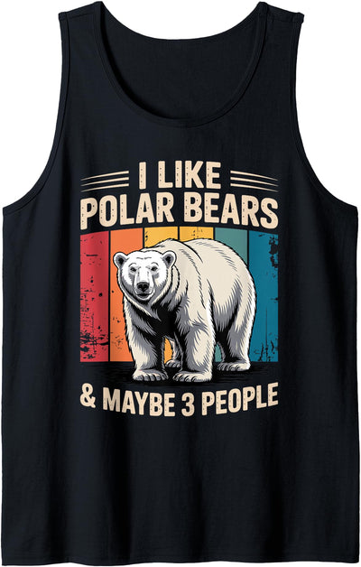Cute Polar Bear Art for Men Women Kids Arctic Tank Top