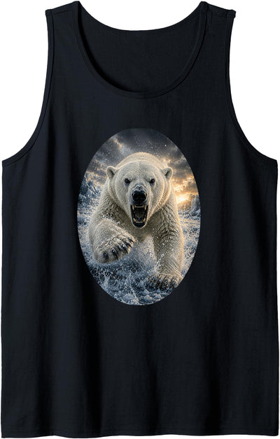 Polar Bear Wildlife Art Majestic Arctic Nature Graphic Tank Top