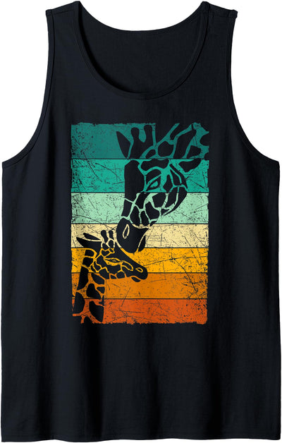 Mama & Baby Giraffe For Women Kids, Retro Funny Animal Tank Top
