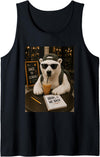 Polar Bear Back School Cool Vibes Tee Student Polar Bear Bruh We Back to School Coffee Animal Student Vibe Tank Top - Black