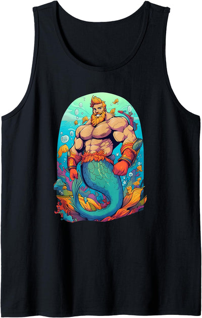 LGBTQ Transgender Gay Muscle Daddy Bear Mermaid Gay Merman Tank Top