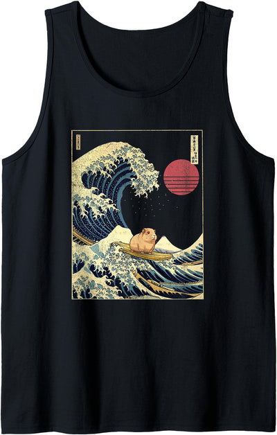 Guinea Pig Kanagawa Wave Funny Surf Animal Tank Top