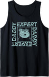 Mens Peppa Pig Father's Day Expert Daddy Vintage Faded Box Logo Tank Top - Black