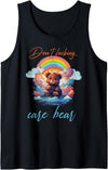 Don't fucking care bear tees Don't fucking care bear Tank Top - Black