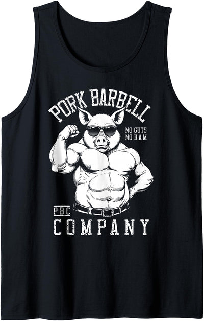 Pork Barbell Company Funny Gym Buff Pig Bodybuilding Fitness Tank Top