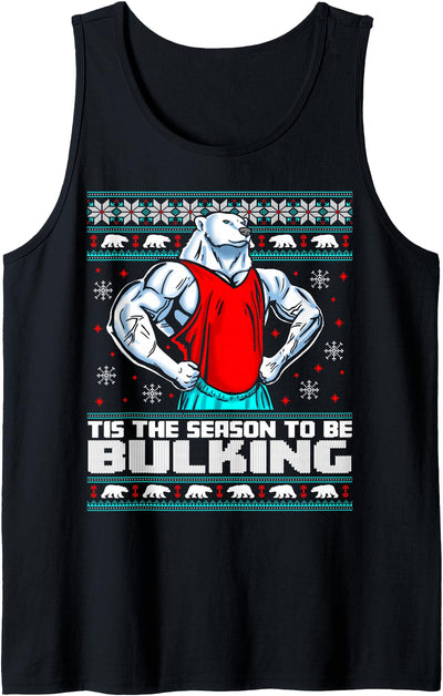 Polar Bear Funny Ugly Christmas Sweater Gym Workout Lifting Tank Top