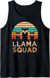 Llama Squad With Glasses Funny Funny Llama Squad Sunglasses Cool Llamas Vintage Gift Tank Top - Black