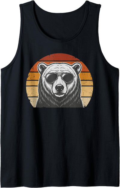 Polar Bear Retro Sunset Animal Lover Vintage Cool Owner Tank Top