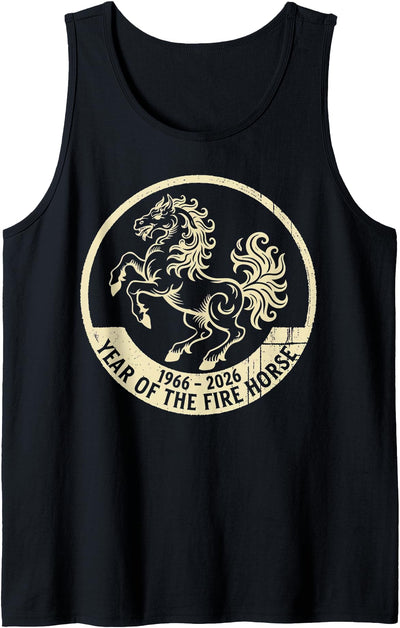Chinese Fire Horse Zodiac Astrology Birth 1966-2026 Year of The Fire Horse Zodiac Birth Horoscope Tank Top