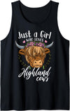 Scottish Highland Cow Lovers Scottish Highland Cow Just a Girl Who Loves Highland Cows Tank Top - Black