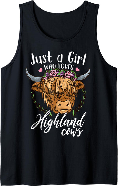 Scottish Highland Cow Lovers Just a Girl Who Loves Highland Tank Top
