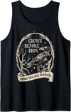 Crows Before Bros Halloween Tees Crows Before Bros Support Your Local Murder Funny Halloween Tank Top - Black