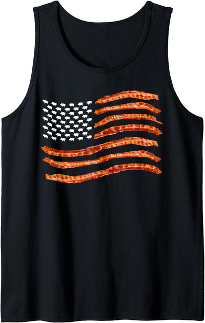USA Bacon Flag | Cute US Dried Pigs Funny 4th Of July Gift Tank Top