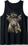Hot Mess Highland Cow Shirt Co Hot Mess Highland Cow Tank Top - As Pictured