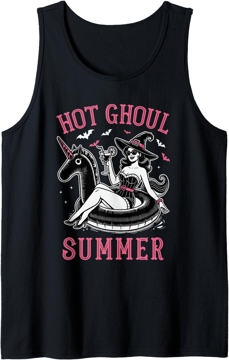 Check out my Halloween Shirts Halloween Hot Ghoul Summer Summerween Tank Top - Black