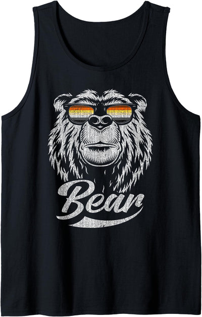 Mens Gay Bear Community Bear with Glasses Tank Top