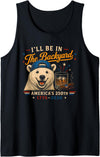 Backyard Patriot Animal Tees Men Women Funny I'll Be in The Backyard Polar Bear 250th for Men Women Tank Top - Black