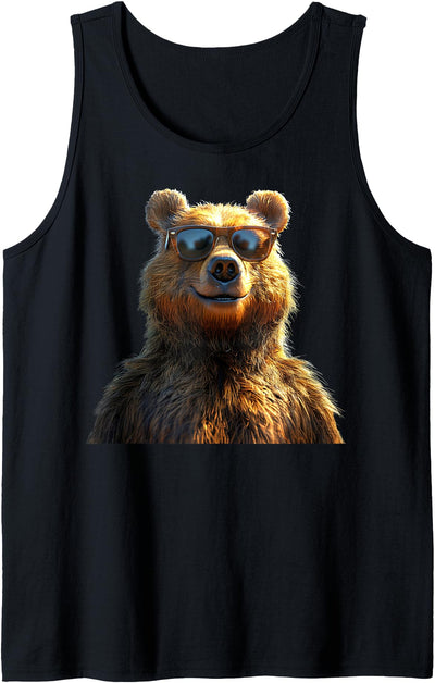 Brown Bear with Sunglasses Grizzly Bears Wild Tank Top