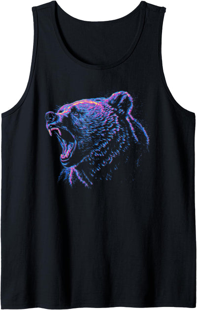 Intense Face Expression Grizzly Bear Tank Top