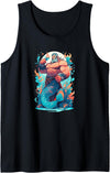 Gay Pride Merman Bear Muscle Daddy Hunk Mermaid Merdaddy Security Merman Daddy Fish Father's Day Mermaid Men Tank Top - Black