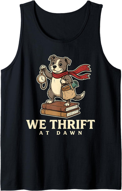 We Thrift At Dawn Thrifting Meme Polar Bear Vintage Funny Tank Top