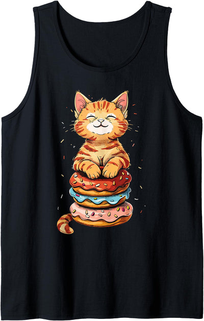 Cat Donut Sprinkle Lover Apparel Cat Donut Lover Cute Kitten Sprinkle Doughnut Tank Top