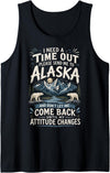 Alaskan Wilderness Enthusiasts Adventure Awaits with Polar Bears and Mountains Tank Top - Black
