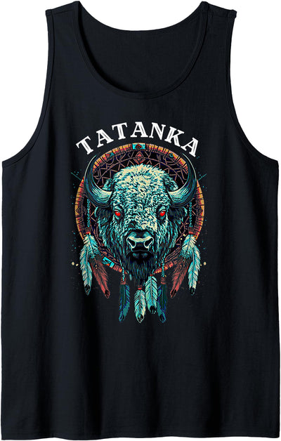 Tribal America Native American White Buffalo Dream Catcher Tank Top