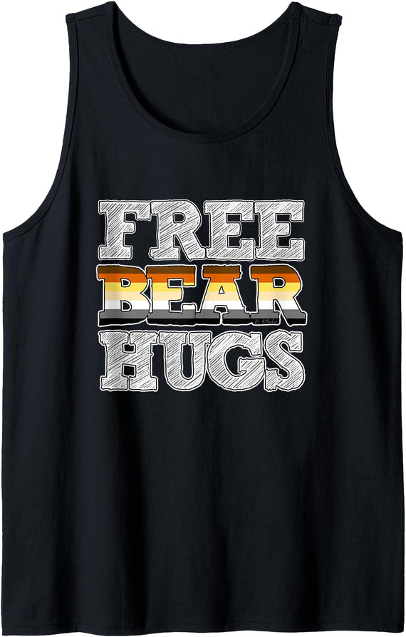 Gay Bear Pride Gifts Studio Gay Bear Pride Free Bear Hugs Tank Top - Black