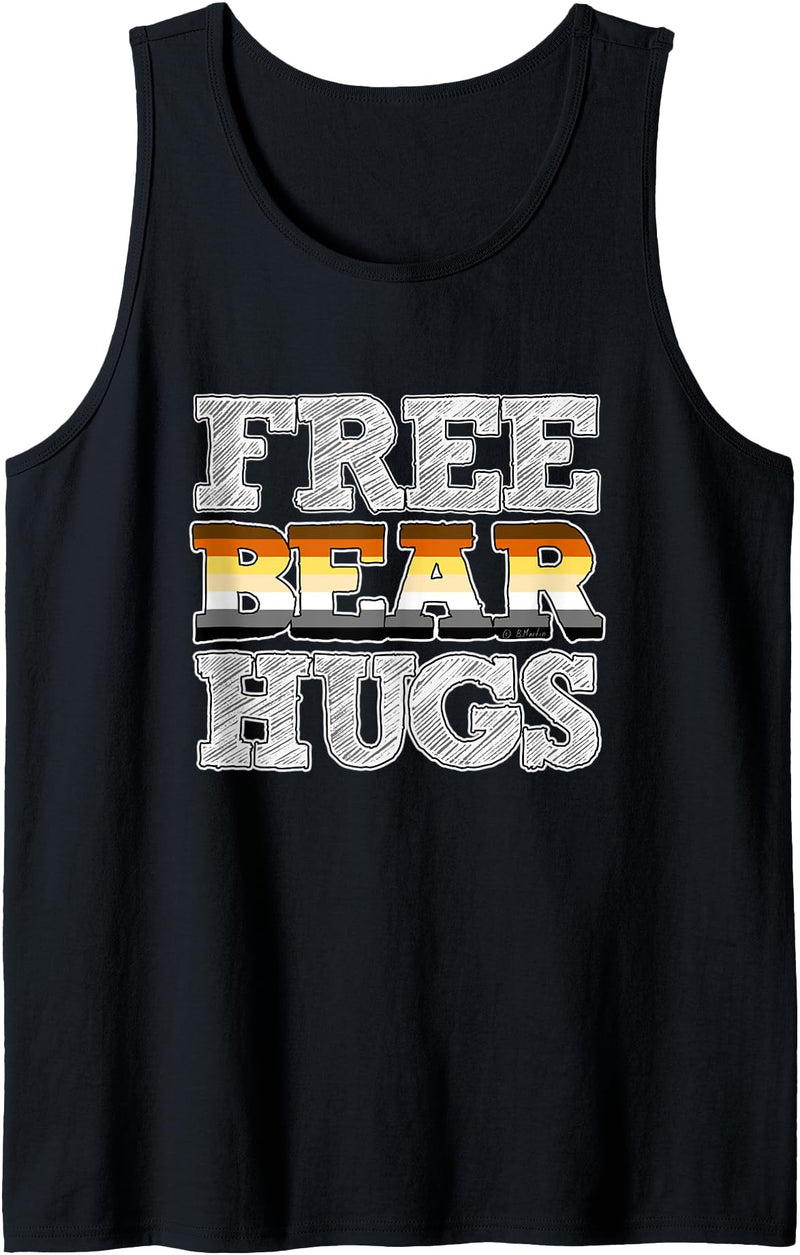 Gay Bear Pride Gifts Studio Gay Bear Pride Free Bear Hugs Tank Top - Black