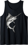 Swordfish Fish Angler Fisherman Art Vintage Swordfish Fish Fishing Fisherman Angler Tank Top - Black