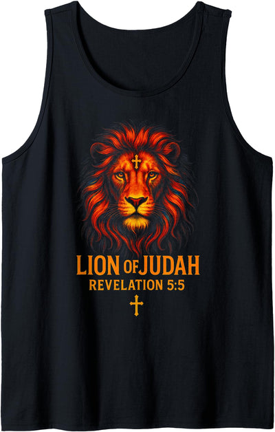 Lion of Judah – Christian Faith Cross Symbol Tank Top