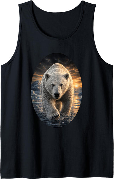 Polar Bear Arctic Wildlife Sunset Nature Lover Tank Top