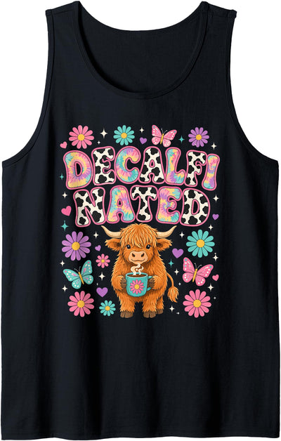 Highland Cow Coffee Lover Funny Tank Top