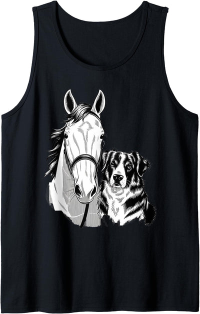 Horses And Dogs Graphic Horse Dog Graphic Men Women Girls Horseback Horse Dog Lover Tank Top