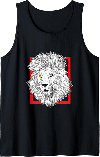 White Lion Head Zodiac Sign Leo Astrology Tank Top