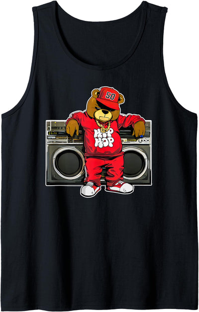 HIP HOP TEDDY BEAR Anniversary Graffiti Boombox Tank Top