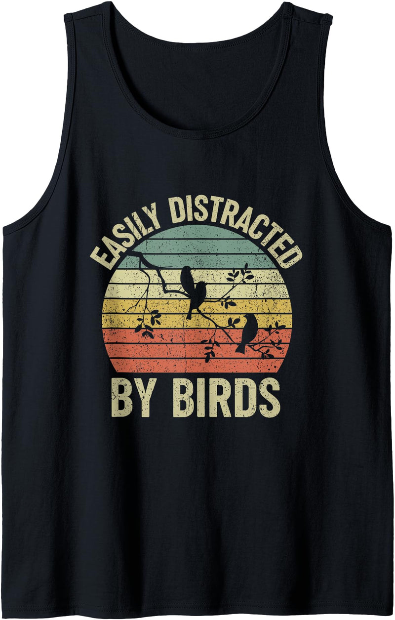 Easily Distracted by Birds Tank Top - Black